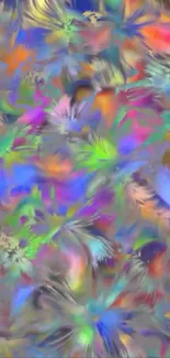 Colorful abstract wallpaper with vibrant swirling patterns.
