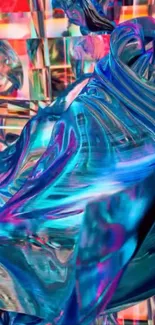 Colorful abstract swirls with blue and pink hues