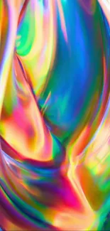 Vibrant and colorful abstract mobile wallpaper with rainbow hues.