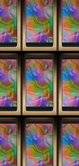 Vibrant abstract pattern on mobile screens.