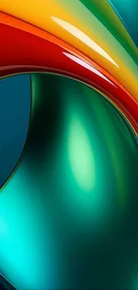 Vibrant abstract mobile wallpaper with colorful swirls.