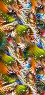 Colorful abstract swirls on mobile wallpaper