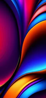 Vibrant abstract mobile wallpaper with swirling colorful patterns.