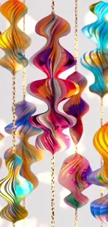 Colorful twisted paper design wallpaper with vibrant abstract patterns.