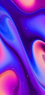 Vibrant abstract wallpaper with pink, purple, blue gradients and fluid design.