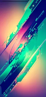 Vibrant abstract mobile wallpaper with teal and purple gradient.