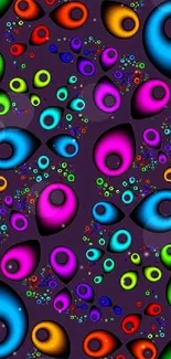 Vibrant and colorful abstract mobile wallpaper with psychedelic patterns.