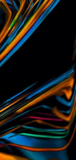 Vibrant abstract design with dynamic colors on a mobile wallpaper background.