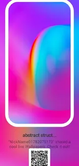 Vibrant pink and blue abstract mobile wallpaper.