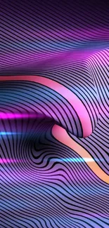 Purple abstract mobile wallpaper with flowing lines.