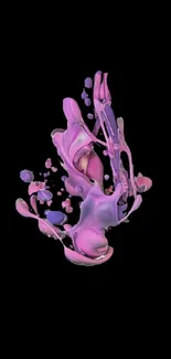 Vibrant pink and purple fluid abstract mobile wallpaper.