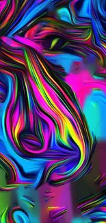 Colorful abstract wallpaper with vivid neon swirls and artistic patterns.