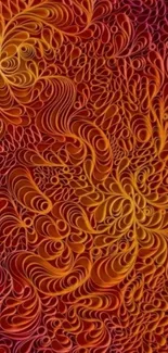 Vibrant abstract pattern with swirling orange hues.