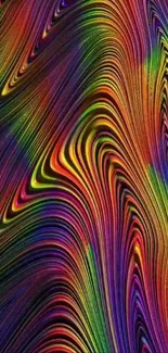 Vibrant rainbow abstract wallpaper with swirling patterns.