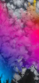 Vibrant abstract wallpaper with colorful clouds and dynamic design.