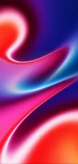 Vibrant red, blue, and pink abstract mobile wallpaper.