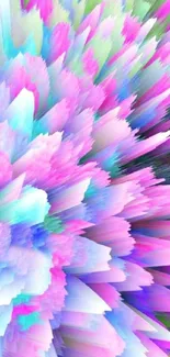 Vibrant pastel abstract wallpaper with dynamic spikes.