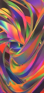 Swirling rainbow abstract art wallpaper.