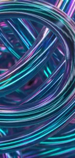 Abstract neon wallpaper with swirling purple and blue patterns.