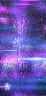 Vibrant neon abstract phone wallpaper with purple and blue lights.