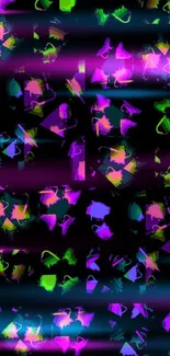 Vibrant neon abstract wallpaper with green, pink, and black patterns.