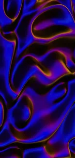 Abstract neon wallpaper with fluid shapes.