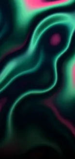 Abstract neon waves with vibrant colors.