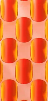 Vibrant orange and red abstract geometric wallpaper pattern.