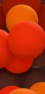Vibrant abstract wallpaper with orange spheres.