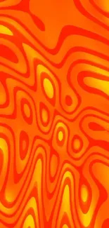 Abstract orange and yellow waves mobile wallpaper.