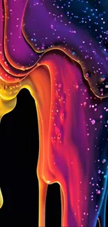 Vibrant abstract wallpaper with colorful paint drips.