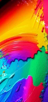 Vibrant abstract paint splash wallpaper with colorful brushstrokes.