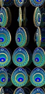 Abstract pattern with blue and green circular designs.