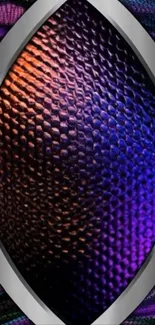 Vibrant abstract pattern with metallic frame.