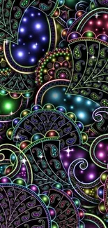 Intricate and vibrant abstract pattern mobile wallpaper with vivid colors.