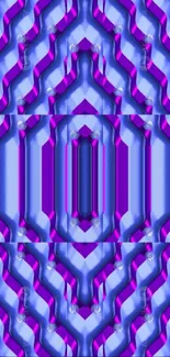 Vibrant purple and blue abstract geometric pattern wallpaper.