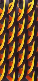 Vibrant abstract pattern wallpaper with orange and dark hues.