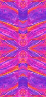 Bold vibrant abstract pattern wallpaper in pink and purple hues.