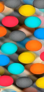 Colorful spheres pattern wallpaper with a vibrant abstract design.