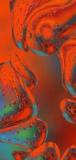 Dynamic red and blue abstract wallpaper design.