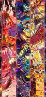 Vibrant abstract art mobile wallpaper with colorful patterns.