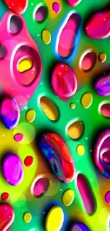 Vibrant abstract mobile wallpaper with dynamic colorful shapes.