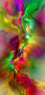 Vibrant rainbow-hued abstract wallpaper for mobile devices.