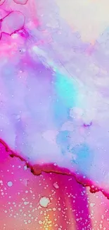 Vibrant abstract mobile wallpaper with pink, purple, and blue hues.