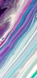 Vibrant abstract mobile wallpaper with waves of purple, blue, and pink colors.