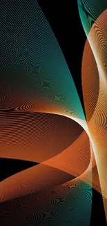 Vibrant abstract wallpaper with colorful waves and dynamic lines on a black background.