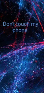 Abstract wallpaper with blue and red lines, ideal for phones.