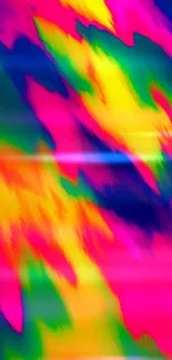 Vibrant abstract color splash wallpaper with pink, yellow, and blue hues.