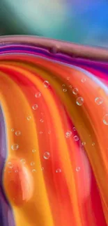 Vibrant abstract phone wallpaper with colorful waves and bubbles.