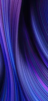 Vibrant abstract wallpaper with flowing purple and blue lines.